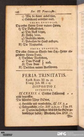 Feria Trinitatis.