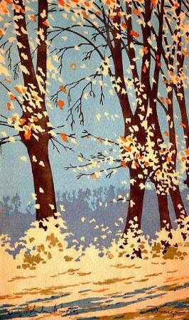 Fallendes Herbstlaub