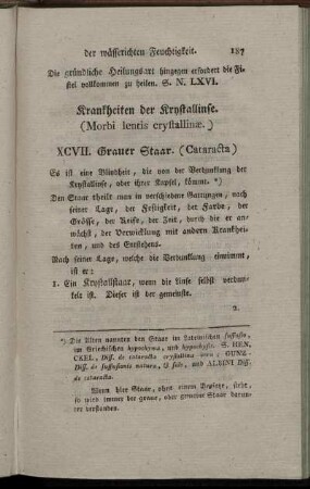Krankheiten der Krystallinse. (Morbi lentis crystallinæ.)