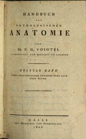 Handbuch der pathologischen Anatomie. 3