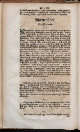 Vierdter Theil. Von Fischereyen.