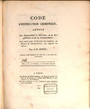 Code d'Instruction criminelle