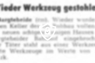 Wieder Werkzeug gestohlen