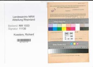 Entnazifizierung Richard Kuesters , geb. 30.09.1922 (Polizeibeamter)