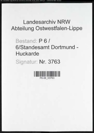 Sterberegister Standesamt Dortmund-Huckarde (IV)
