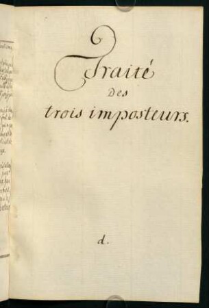 47-80, Traitè des trois imposteurs