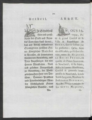 Urtheil = Arret
