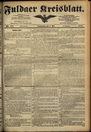 Ausgabe vom Donnerstag, den 06. Mai 1909.