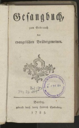 Gesangbuch zum Gebrauch der evangelischen Brüdergemeinen