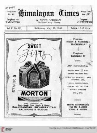 No. XLVIII (13 July 1952)