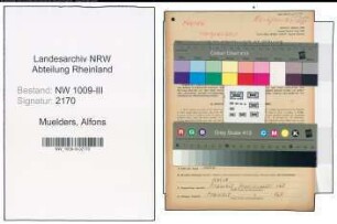 Entnazifizierung Alfons Muelders , geb. 20.01.1896 (Landwirt)