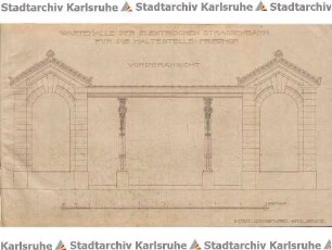 Beichel, Friedrich. Wartehalle der Elektrischen Straßenbahn für die Haltestelle Hauptfriedhof