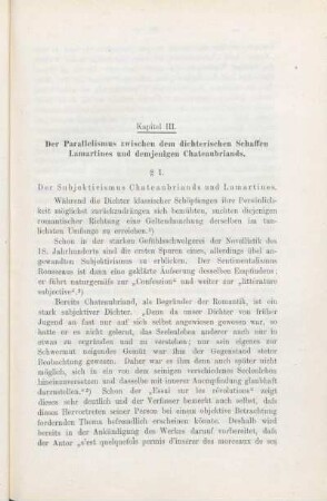 § 1. Der Subjektivismus Chateaubriands und Lamartines.