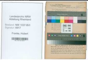 Entnazifizierung Hubert Franke , geb. 12.08.1913 (Baecker)