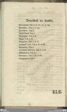 Verzeichniß der Kupffer