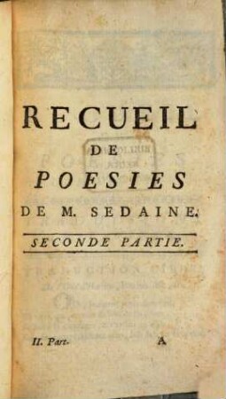 Recueil De Poesies De M. Sedaine, 2