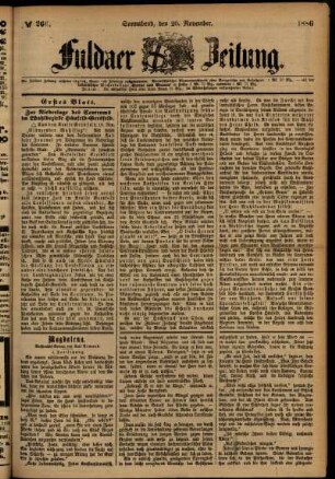 Ausgabe vom Samstag, den 20. November 1886.