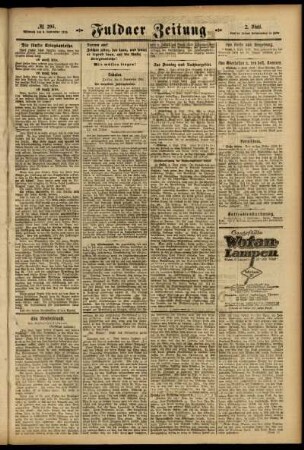 Zweite Ausgabe vom Mittwoch, den 06. September 1916.