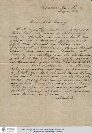 Brief vom 01.11.1903