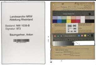 Entnazifizierung Anton Baumgartner , geb. 11.09.1910 (Beamter)