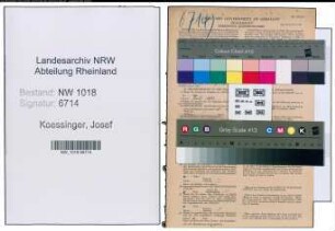 Entnazifizierung Josef Koessinger , geb. 27.02.1903 (Hefearbeiter)