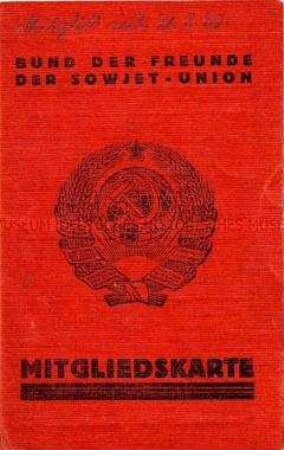 Mitgliedsausweis des Bundes der Freunde der Sowjetunion