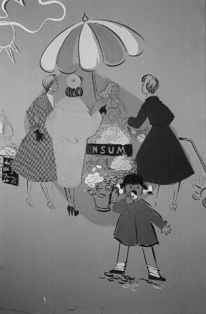 Detail einer Wandgestaltung eines Messestandes
