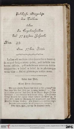 Nro. 25. Den 17ten Juni