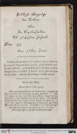 Nro. 25. Den 17ten Juni