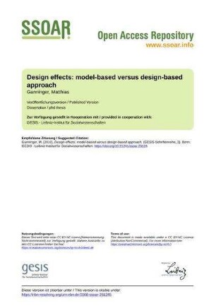 Design effects: model-based versus design-based approach