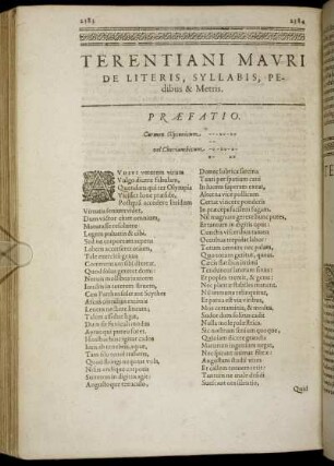 Terentiani Mauri De Literis, Syllabis, Pedibus & Metris