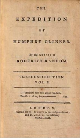 The expedition of Humphry Clinker. 2