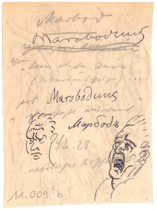 Porträtstudien : Mimikstudien und Notizen; Privatsammlung G. Kleinhempel