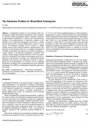 The simulation problem for broad-band seismograms