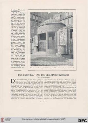 Der Betonbau und die Dekorationsmalerei