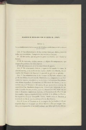 Reglamento De Contabilidad Para Los Cuerpos Del Ejército