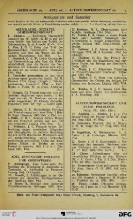 Altertumswissenschaft und klass. Philologie (Nr. 19-49)