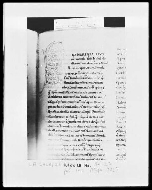 Augustinus, Enarrationes in Psalmos 51-100 — Initiale F (undamenta), Folio 192 recto