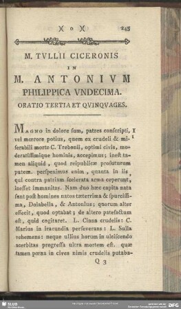 In M. Antonium Philippica Undecima