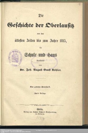 [1]: Von den ältesten Zeiten bis zum Jahre 1815 : eine gekrönte Preisschrift