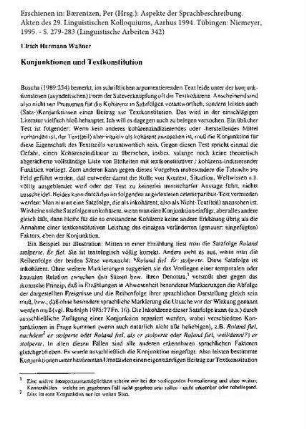 Konjunktionen und Textkonstitution
