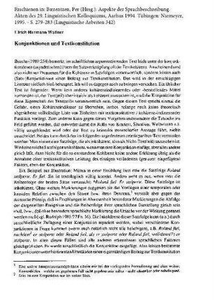 Konjunktionen und Textkonstitution