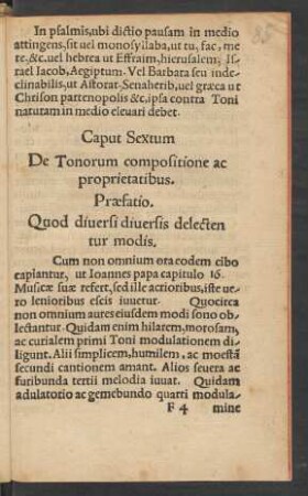 Caput Sextum De Tonorum compositione ac proprietatibus.