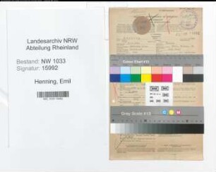 Entnazifizierung Emil Henning , geb. 21.12.1914 ()