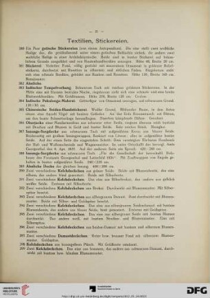 Textilien, Stickereien (Nr. 380-439)