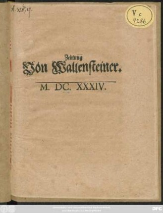 Zeittung Von Wallensteiner