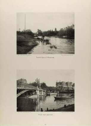 "Rondeel-Kanal in Winterhude" und "Brücke beim Langenzug" aus der Mappe "Neue malerische Bilder aus der Freien und Hansestadt Hamburg und ihrer Umgebung"
