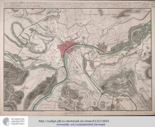 Plan Topographique des Environs de Basle et du Cours du Rhin depuis la Maison rouge près de l'ancien Augusta Rauracorum jusque'au dessous du village de Maerkt: comprenant dans une étendue de passé six lieues quarées une aprtie du Canton De Basle, du Margraviat De Baden, des Départemens du Haut Rhin, et du Mont Terrible, et une portion du Territoire Autrichien. On y a aussi tracé exactement les Travaux du Siège de la Tête de pont d'Huningue et de l'Isle des cordonniers ainsi que le Position du Corps de'Armée Autrichien employé à ce Siège memorable depuis le 26.Octobre 1796 jusqu'au 1er Fevrier 1797 que les Francois rendirent Le Fort par Capitulation. Levé et dessiné par I. T. Steinmann. Basel: Mechel,1798