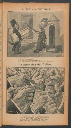 El oso y el centinela [y] La asamblea del Coliseu - [Caricaturas]