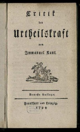Critik der Urtheilskraft